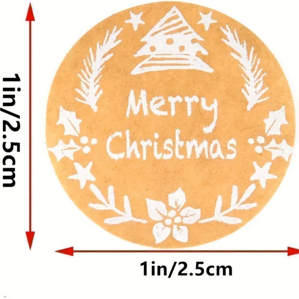 500pcs/roll Christmas Gift Wrapping Self-adhesive Sticker Labels - Picture 4 of 4
